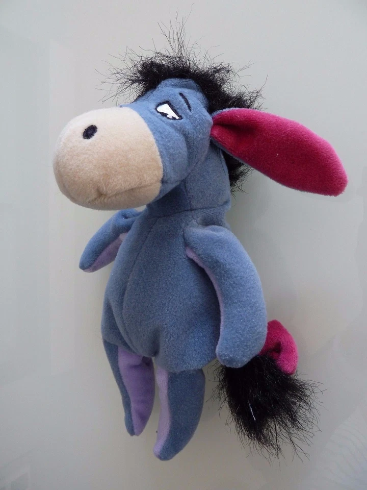 *. DOUDOU PELUCHE DISNEYLAND PARIS BOURRIQUET BLEU MAUVE ROSE BILLES 22cm TTBE - Photo 2/4