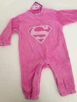 Supergirl Baby Girls Velour Coverall Outfit Size 3 6 9 Months Pink Layette Logo Supergirl Baby Girls Velour Coverall Outfit Size 3 6 9 Months Pink Layette Logo