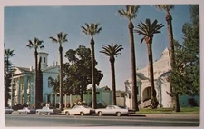 California Postcard Mid 1900s Original Rare Yuba City Sutter Cars Camaro Palms