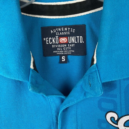 Vintage Ecko Unlimited Authentic Classic Polo Shirt Men's S Blue Collared INDIA - Picture 5 of 21