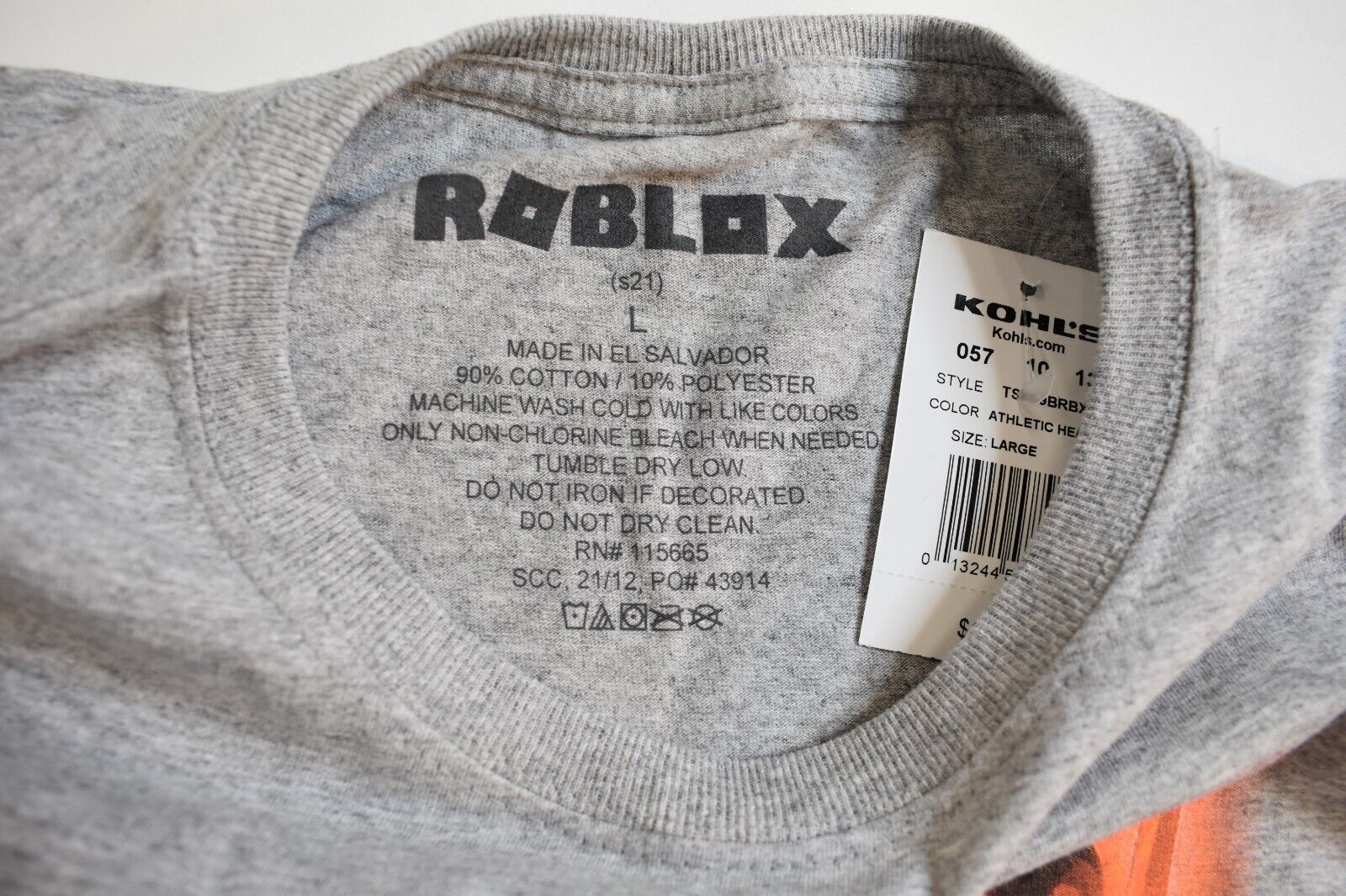 Roblox Graphic Grey Character Boys T-shirt - NWT