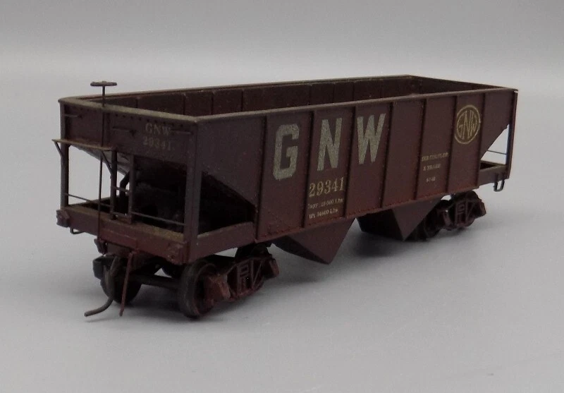 Vtg Genessee And Wyoming? GNW Train Two Bay Hopper Car HO 29341 Custom Logo? - Image 4 of 4