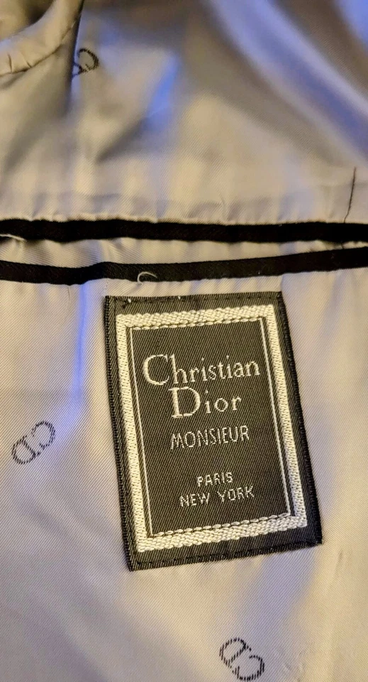 EUC CHRISTIAN DIOR Black Men's Striped Tuxedo Jacket, Size: 37R - Image 3 of 4