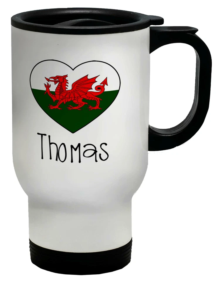 BABY ORIGINALS Personalised Football Wales Flag Travel Mug Cup