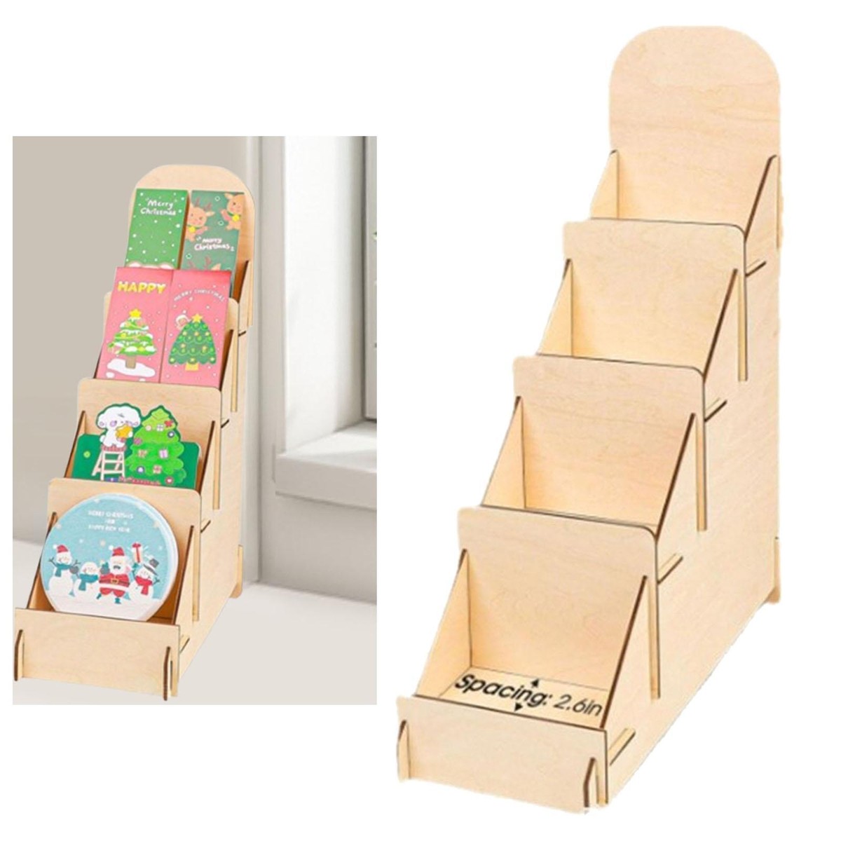 Sticker Display Wooden Card Racks - Greeting Card Display, Counter Top ...