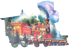 Twilight Express Train Puzzle 800 Piece Jigsaw Vintage 20" x 27" New