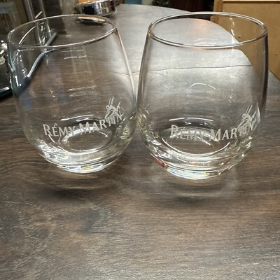 Set Of 2 Remy Martin Spherical Rock Glass -Fine Champagne  Cognac France Pair