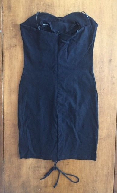 Womens FOREVER 21 STRAPLESS LACE UP DRESS Drawstring Bottom BLACK Size  Small | eBay