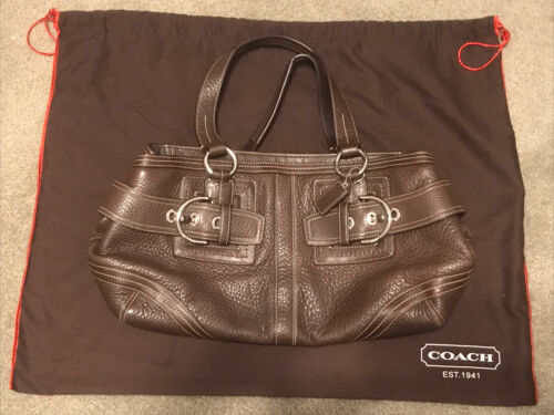 Coach Brown Leather H0693 02764 Tote Bag Handbag with Dust Bag - Photo 1 sur 7