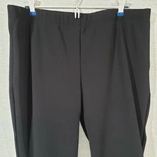Fame Fabrics Women’s Chef Pants 2XL Black Pull On Knit Elastic Waist 22” Inseam 