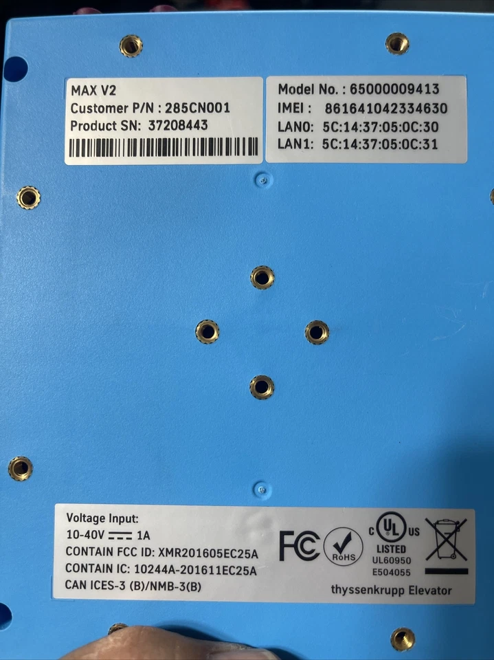 Elevador Thyssenkrupp Max V2 Modelo: 65000009413 Cust P/N: 285CN001 **NUEVO Foto 4 de 4