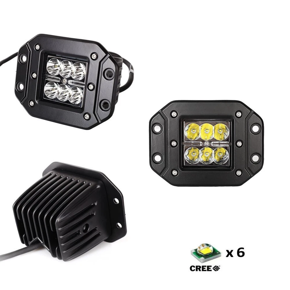(2) Luces cúbicas LED CREE de montaje empotrado de 24 W para camión Jeep todoterreno ATV Foto 2 de 4