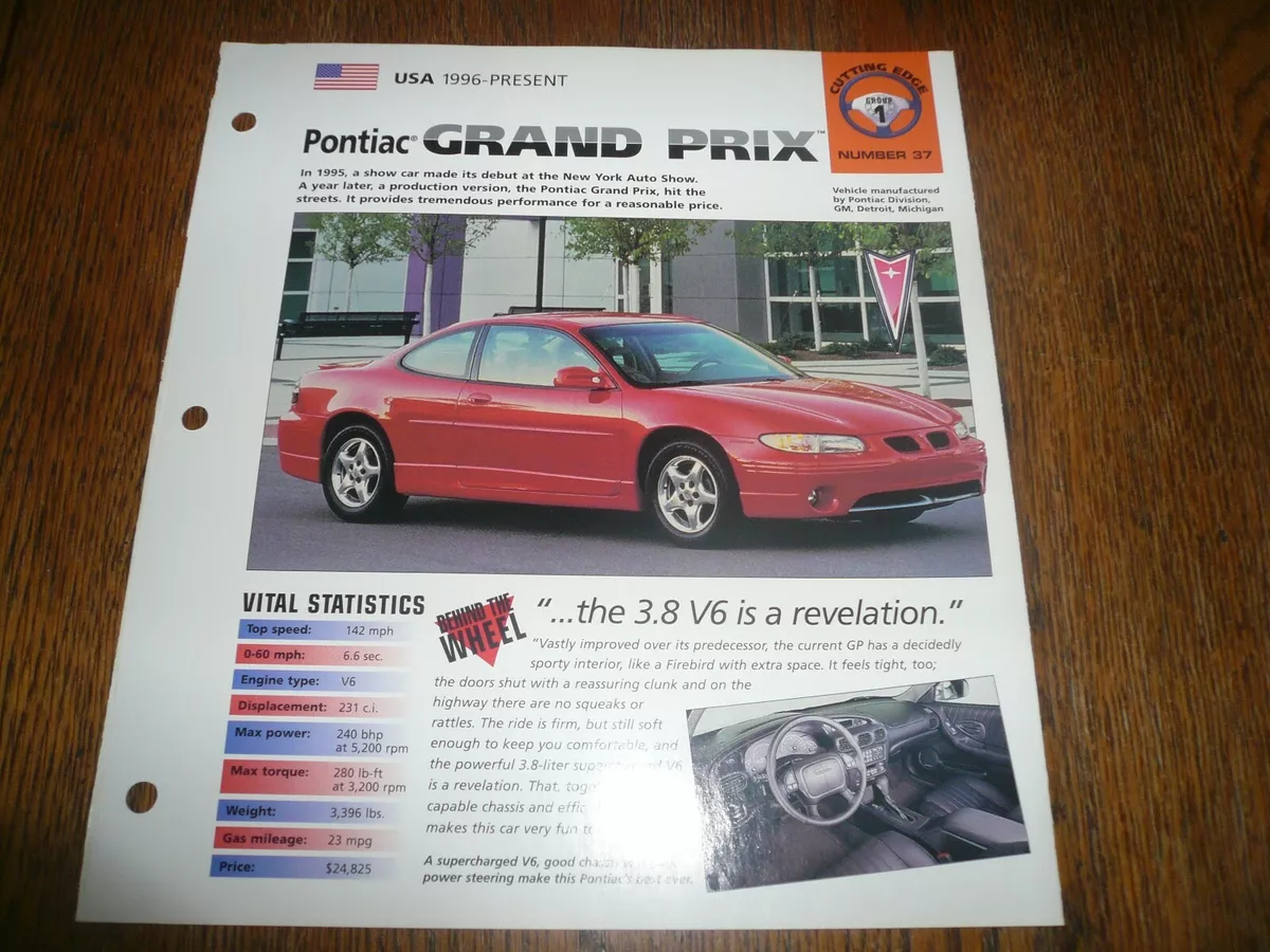 1999 PONTIAC GRAND PRIX IMP Brochure; GTP