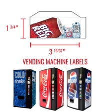 (1) SODA VENDING MACHINE 12 oz can "Big Red" Vend Label (Flavor Strip)