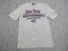 Harley Davidson Shirt Mens Small Gray Motorcycle Bike Biker Spell Out Logo