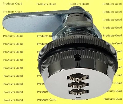 ADMIRAL LOCKS 1x Silver 3/4" Combination Cam Lock 3 Digit Security Cabinet Mail Box Drawer