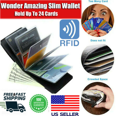 #ad #ad Wonder Wallet Amazing Slim RFID Wallet As Seen on TV Black Leather Wonder Wallet $9.98