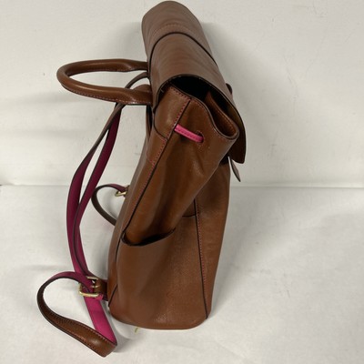 Vera Bradley leather big sky backpack Vera Bradley Big Sky Leather Backpack Brown With Pink VERY  main image 4