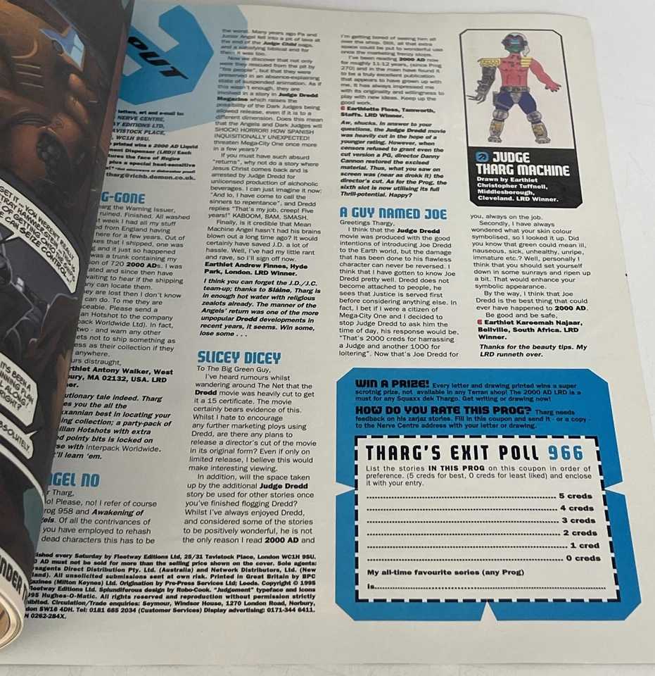 2000AD Prog 966 Judge Dredd Comic Book. - Image 3 of 3