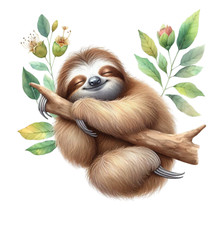 Sleepy Sloth Wall Decal Sticker 18X18cm Large