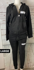 RAIDERS 2pc sweat suit hooded zip-up sweater, sweatpants NWT LARGE