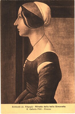Botticelli Simonetta Vespucci Portrait Pitti Gallery Florence Italy Art Postcard