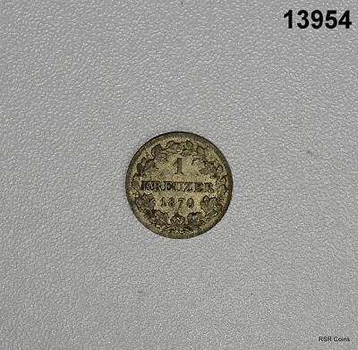 1870 GERMANY WURTTEMBERG 1 KREUZER SILVER NICE! #13954 | eBay