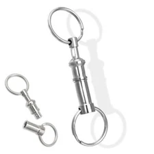 12pc Detachable Pull Apart Key Rings Quick Release Split Key Chain Brass Body