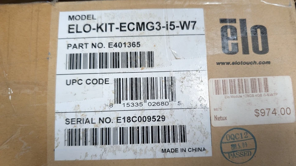 ELO Module ELO-KIT-ECMG3-i5-W7 128GB SSD,4GB RAM,Intel i5, E401365 - Image 2 of 2