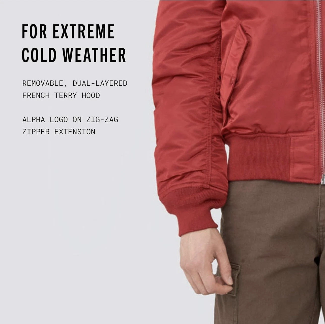 Alpha Industries Men’s MA-1 Natus Insulated Jacket Red Olive Lining Size 2XL image 9