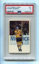 1974 Finnish Hellas Jenkki MM Jaakiekko VM 25 Anders Hedberg PSA 3 Pop 1 Highest