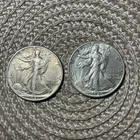 Liberty Walking Half Dollar Coins 1941 & 1946 US Silver 50C Lot of 2