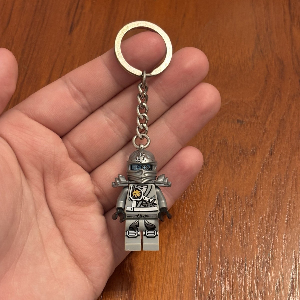 LEGO Ninjago Silver Titanium Zane 851352 Rare Minifigure Keychain
