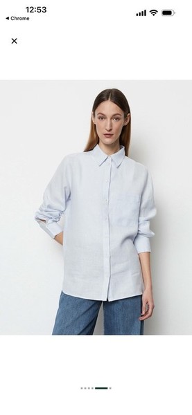 Women Marc O'Polo Shirt Blue Linen S