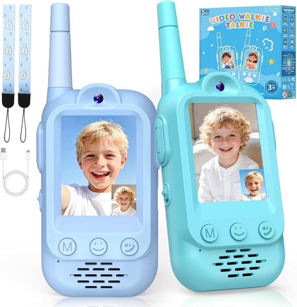 Video Walkie Talkie Kinder Aufladbar, Spielzeug Ab 3 4 5 6 7 8 Jahre Junge-image