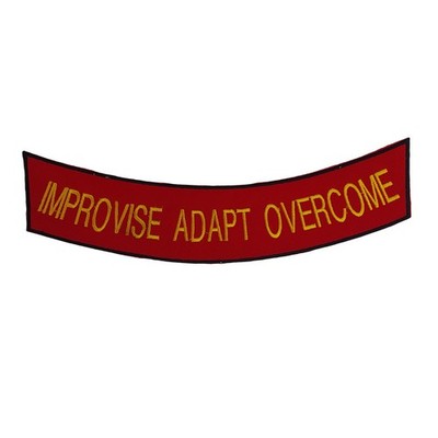 IMPROVISE ADAPT OVERCOME Rocker Patch - 11'' x 2'' Red & Gold Military Biker DIY