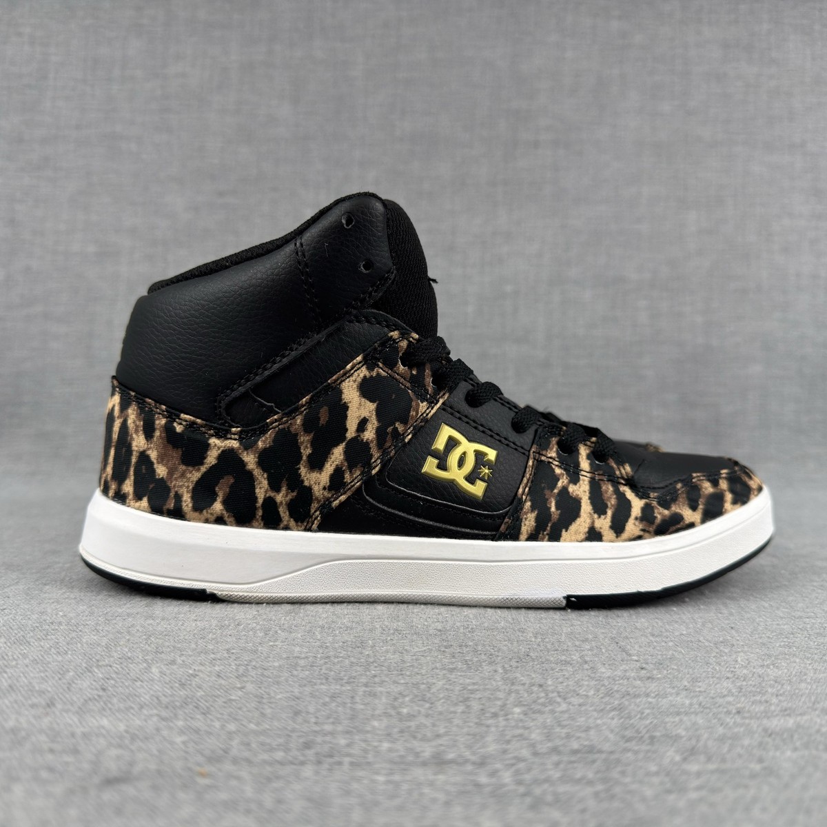 DC Shoes Cure Shoes Womens 7.5 Black Leopard Print Hi Top Skate
