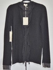 New Jigsaw 100% Wool Black Ribbed Cardigan, Long Sleeves, Size M BNWT Cost £165