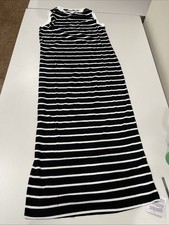 ASOS DESIGN 90s Curve ribbed built up midi tank dress mono stripe 16