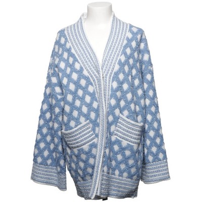 Commense, Strickjacke, Damen, Größe: S, Blau/Weiß, Medaillon, Grobstrick #cPb