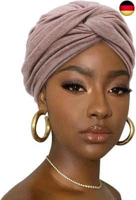 DRESHOW Haar Wrap für Damen Gerippte Weich Turban Stretch Jersey Kopftuch 