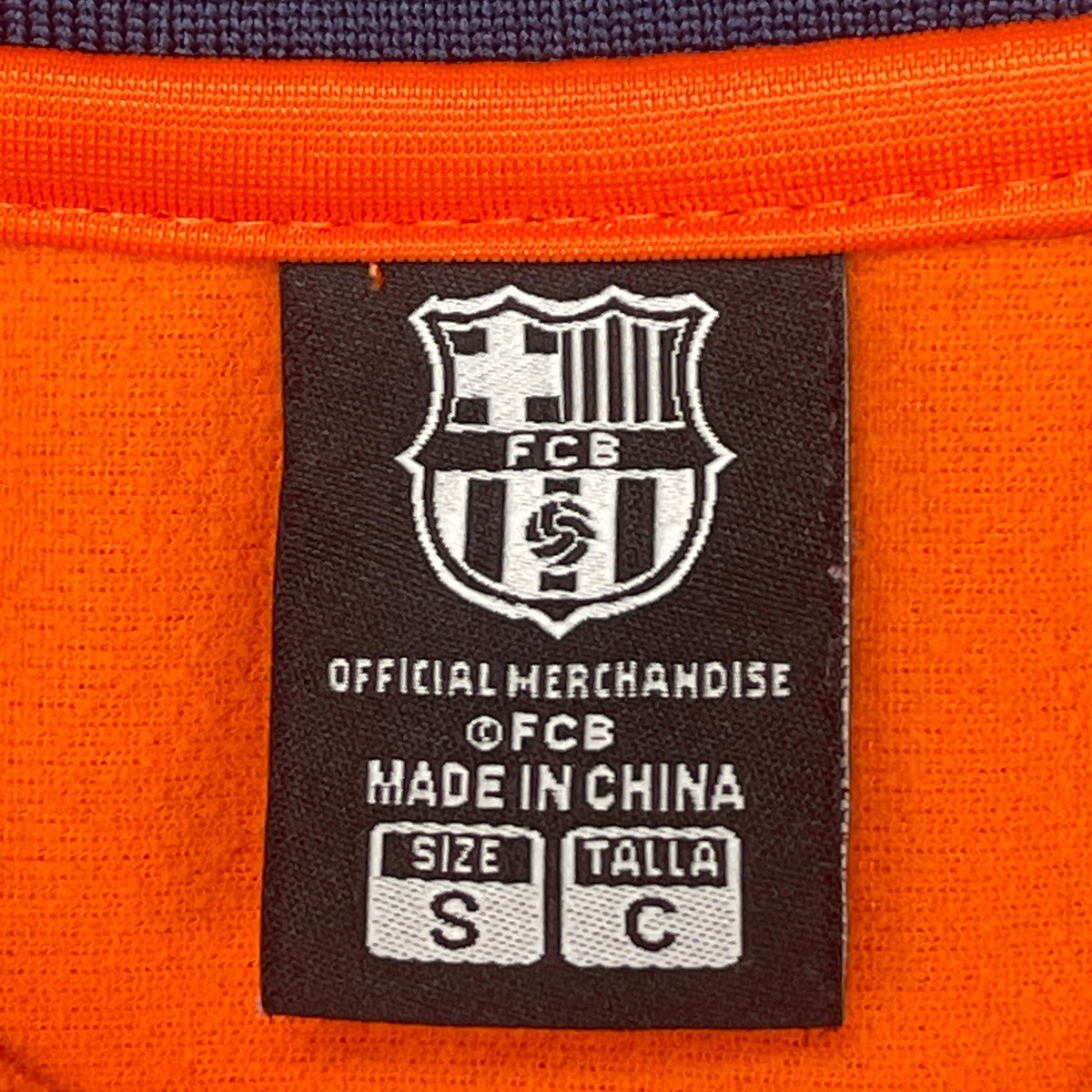 FC Barcelona Track Jacket Mens S Orange La Liga Soccer FCB Official Merchandise View 2