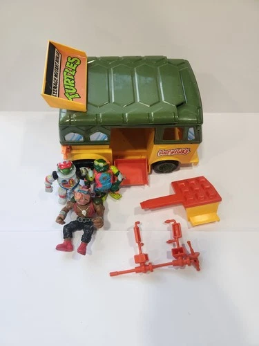 Vintage TMNT Party Wagon  With Figures Loose Not Complete Lot