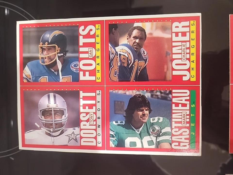 Lote de 4 fundos diferentes 1985 Topps Football caixa sem cortes MARINO PAYTON TAYLOR - Imagem 3 de 4