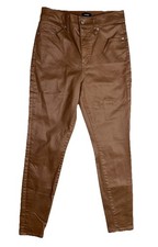 Express Womens 4R Skinny High Rise Faux Leather Pant Brown Size 4R