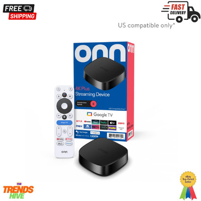 onn 4K Plus Streaming Device, Google TV - Ultra-fast Streaming, Stunning 4K UHD