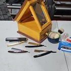 Zorr, Dorco, Fox Straight Razors Lot with Shaving Brush, Mug, and Blades