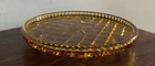 Lovely Vintage 1930s Depression Amber Glass Footed Cake Stand/platter