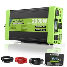 Pure Sine Wave Inverter 12V DC to 120V AC Inverters for RV,Truck, Solar, 2000W
