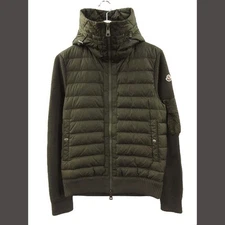 Moncler CARDIGAN TRICOT Knit Combi Down Jacket S Khaki AA Used 41386ddeab5de30b0